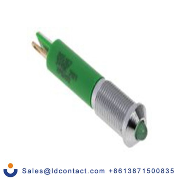 RS PRO 205-167  绿色 面板安装指示器, 24 V dc 焊接片端接, 凸型边框, 银色边框 面板安装