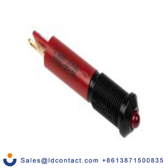 RS PRO 210-327  红色 面板安装指示器, 24 V dc 焊接片端接, 凸型边框, 黑色边框 面板安装