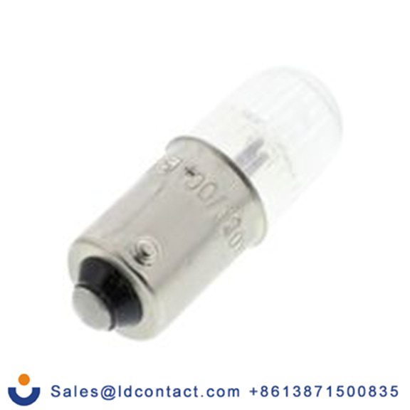 RS PRO 106-408  指示灯, 透明, BA9灯座, 28 mm长, 120 V