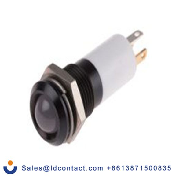 RS PRO 203-644  红色, 黄色, 绿色 面板安装指示器, 12 V dc 焊接片端接, 凸型边框, 黑色边框