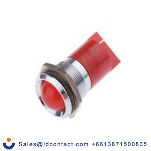 RS PRO 203-672  红色 面板安装指示器, 24 V dc 焊接片端接, 凸型边框, 银色边框