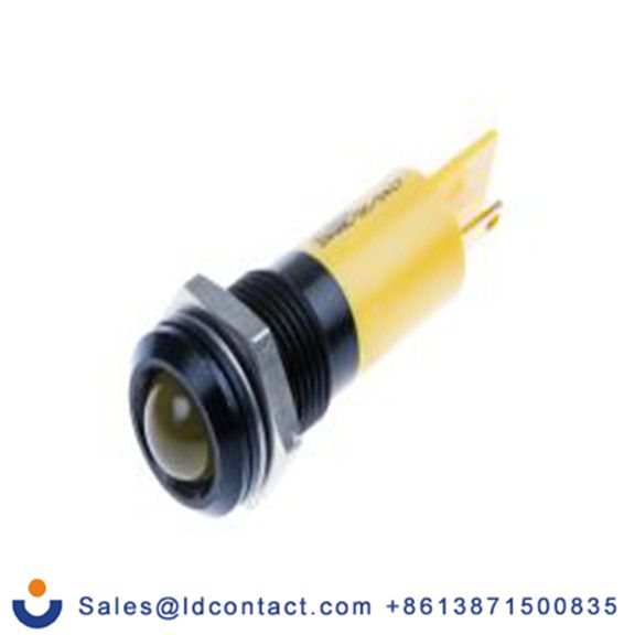 RS PRO 203-868  黄色 面板安装指示器, 24 V dc, 凸型边框, 黑色边框, IP40