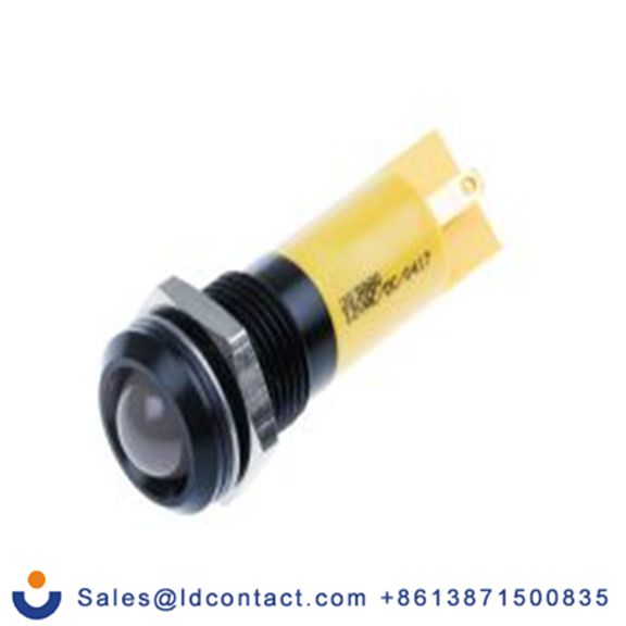 RS PRO 203-880 黄色LED面板指示灯, 20mA, Φ14mm安装孔, 焊片端接, 凸型边框, IP67