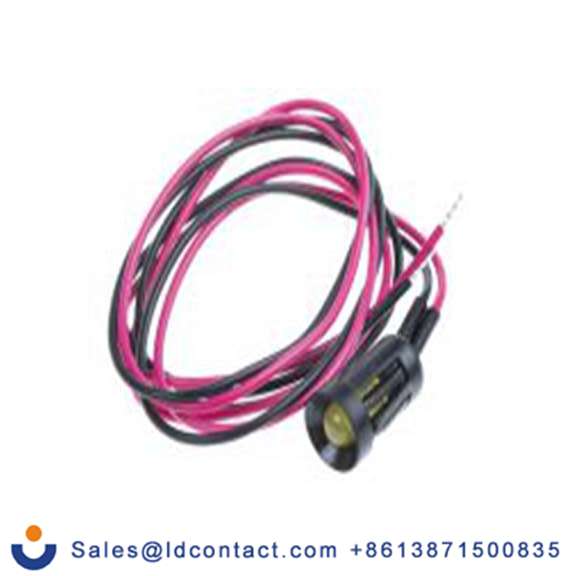 RS PRO 204-108  黄色 面板安装指示器, 12 V dc 导线端接, 凹入式边框, 黑色边框