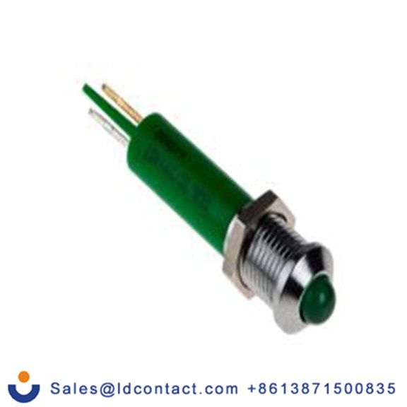 RS PRO 204-271  绿色 面板安装指示器, 230 V ac, 凸型边框, 银色边框