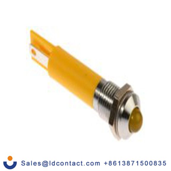 RS PRO 204-287  黄色 面板安装指示器, 230 V ac, 凸型边框, 银色边框