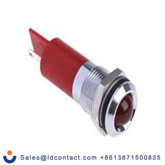 RS PRO 204-293  红色 面板安装指示器, 24 V dc, 凸型边框, 银色边框, IP40