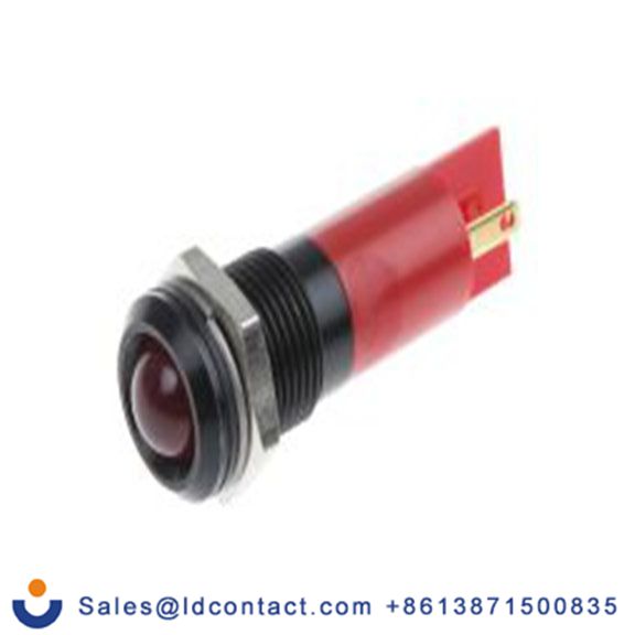 RS PRO 204-300  红色 面板安装指示器, 12 V, 凸型边框, 黑色边框, IP40