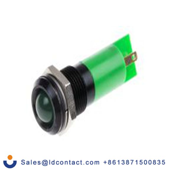 RS PRO 204-316  绿色 面板安装指示器, 12 V, 凸型边框, 黑色边框, IP40