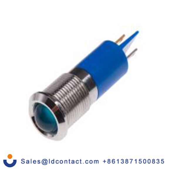 RS PRO 204-366  蓝色 面板安装指示器, 110 V ac 焊接片端接, 凸型边框, 银色边框, IP40