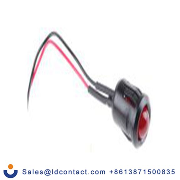 RS PRO 204-417  红色 面板安装指示器, 24 V dc 导线端接, 凸型边框, 黑色边框