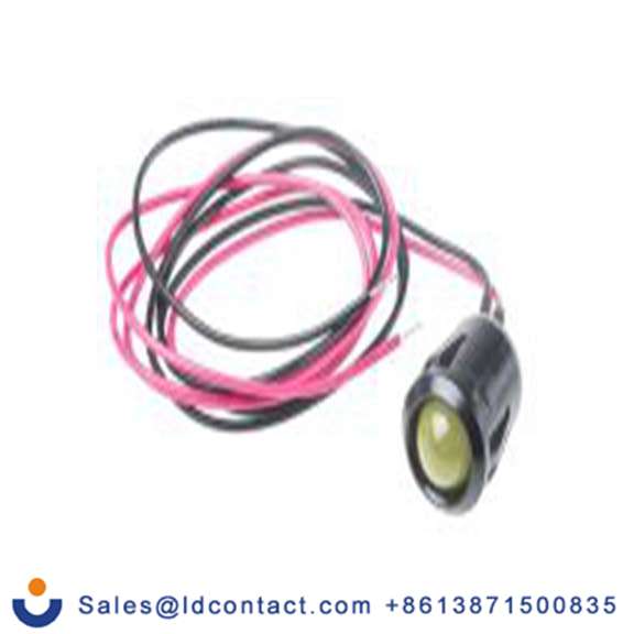 RS PRO 204-439  黄色 面板安装指示器, 12 V dc 导线端接, 凸型边框, 黑色边框