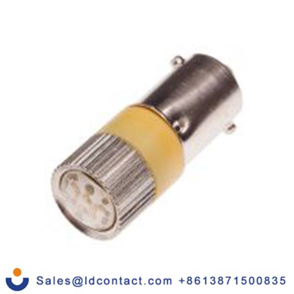 RS PRO 204-451  指示灯, 多芯片, 黄色, BA9灯座, Φ10 mm, 28 mm长, 585 nm长, 28 V ac/dc