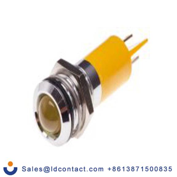RS PRO 204-489  黄色 面板安装指示器, 110 V ac 焊接片端接, 凸型边框, 银色边框, IP40