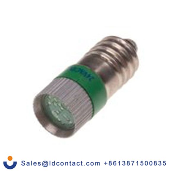 RS PRO 204-760  指示灯, 多芯片, 绿色, E10灯座, Φ10 mm, 28 mm长, 525 nm长, 24 V ac/dc