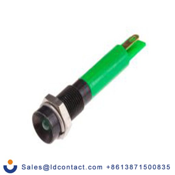 RS PRO 204-798  绿色 面板安装指示器, 12 V dc 焊接片端接, 凹入式边框, 黑色边框 面板安装