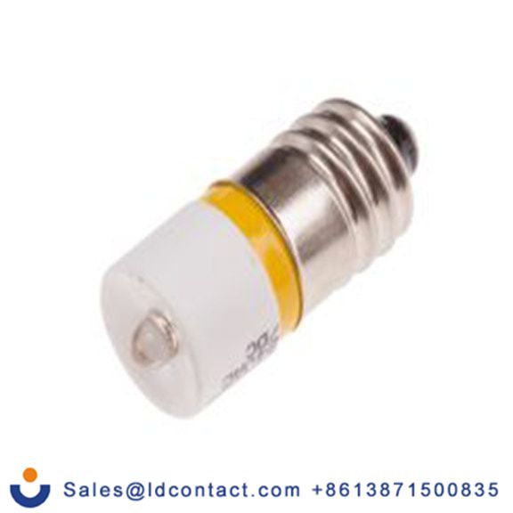 RS PRO 204-805  指示灯, 单芯片, 黄色, E10灯座, Φ10 mm, 25.25 mm长, 587 nm长, 24 V ac/dc