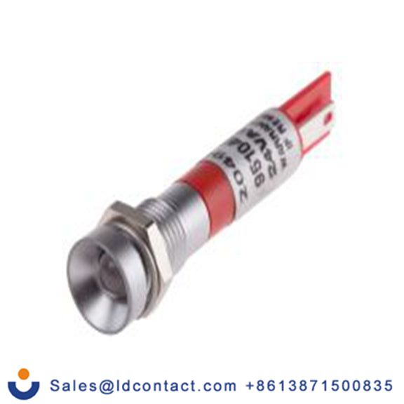 RS PRO 204-940  红色 面板安装指示器, 24 V ac/dc 焊接片端接, 凹入式边框, 银色边框, IP40