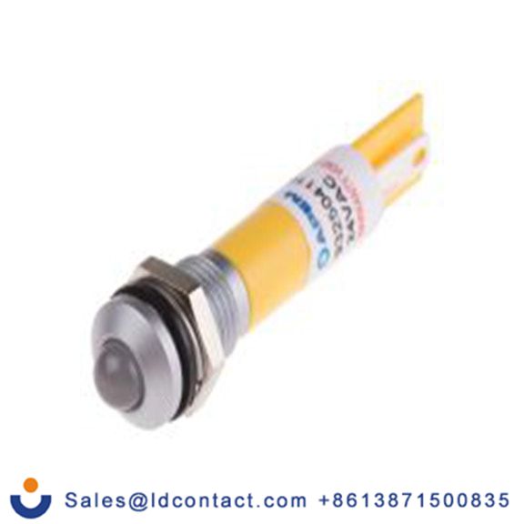 RS PRO 204-956  黄色 面板安装指示器, 24 V ac/dc 焊接片端接, 凸型边框, 银色边框, IP40