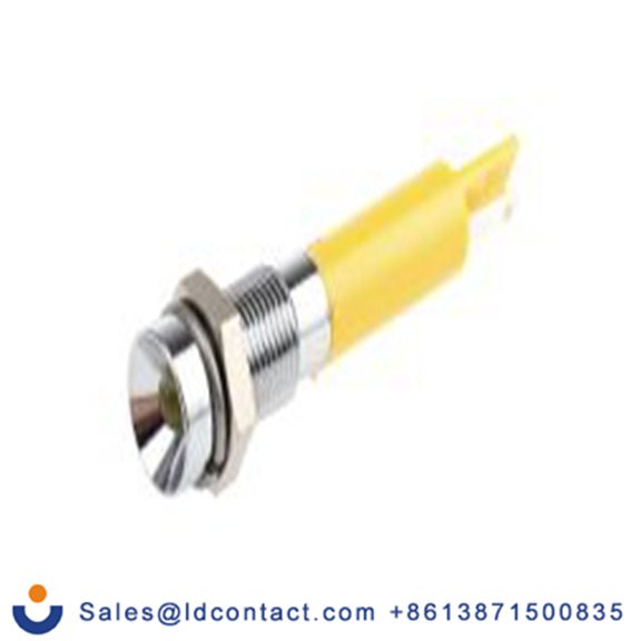 RS PRO 205-038  黄色 面板安装指示器, 24 V dc 焊接片端接, 凹入式边框, 银色边框 面板安装