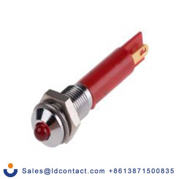 RS PRO 205-173  红色 面板安装指示器, 12 V dc 焊接片端接, 凸型边框, 银色边框 面板安装