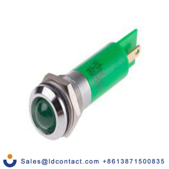 RS PRO 205-252  绿色 面板安装指示器, 130 V ac, 凸型边框, 银色边框, IP40