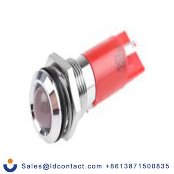 RS PRO 205-319  红色 面板安装指示器, 24 V ac/dc 焊接片端接, 凸型边框, 银色边框, IP40