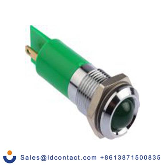 RS PRO 205-432  绿色 面板安装指示器, 24 V dc, 36 V dc, 凸型边框, 银色边框