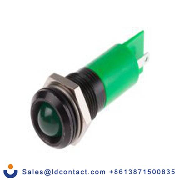 RS PRO 205-448  绿色 面板安装指示器, 24 V dc, 36 V dc, 凸型边框, 黑色边框