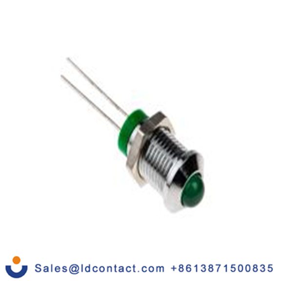 RS PRO 205-555  绿色 面板安装指示器, 2 V dc, 凸型边框, 银色边框, IP40