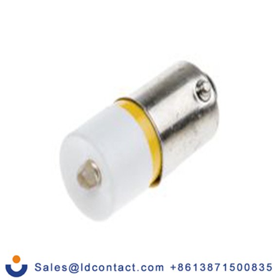 RS PRO 205-583  指示灯, 单芯片, 黄色, BA9灯座, Φ10 mm, 24 mm长, 587 nm长, 230 V ac