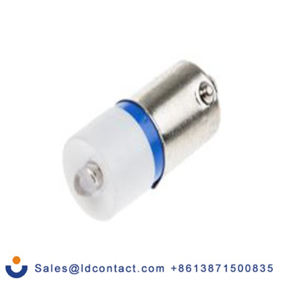 RS PRO 205-599  指示灯, 单芯片, 蓝色, BA9灯座, Φ10 mm, 24 mm长, 470 nm长, 230 V ac