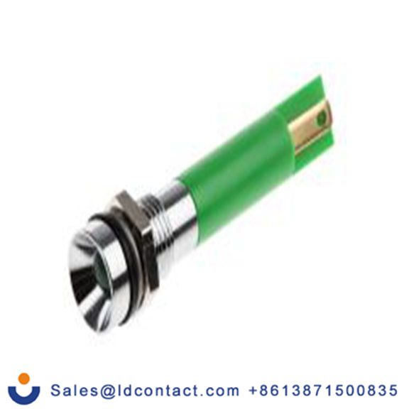 RS PRO 205-634  绿色 面板安装指示器, 12 V 焊接片端接, 凹入式边框, 银色边框, IP40