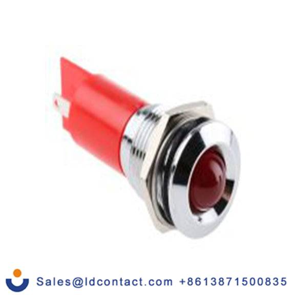 RS PRO 205-707  红色 面板安装指示器, 24 V ac/dc 焊接片端接, 凸型边框, 银色边框