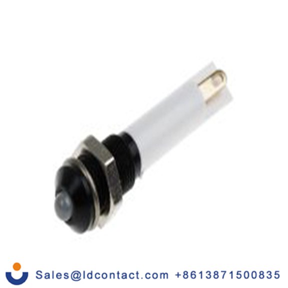 RS PRO 205-842  红色 面板安装指示器, 12 V dc 焊接片端接, 凸型边框, 黑色边框 面板安装