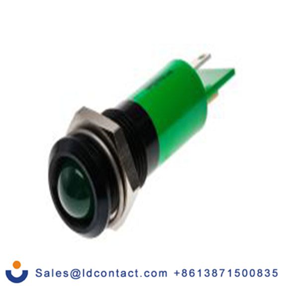 RS PRO 206-053  绿色 面板安装指示器, 24 V ac 焊接片端接, 凸型边框