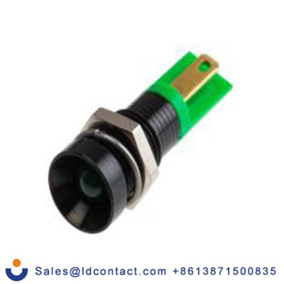 RS PRO 206-132  绿色 面板安装指示器, 2 V dc 焊接片端接, 凹入式边框