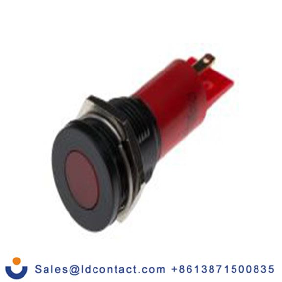 RS PRO 206-205  红色 面板安装指示器, 230 V ac 焊接片端接, 平齐边框, IP40
