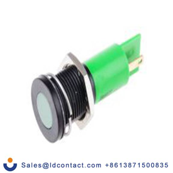 RS PRO 206-277  绿色 面板安装指示器, 230 V ac 焊接片端接, 平齐边框, IP40