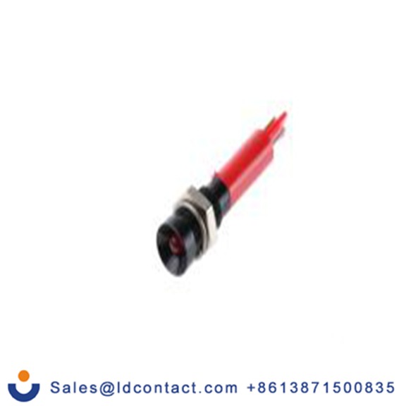 RS PRO 206-312  红色 面板安装指示器, 24 V dc 焊接片端接, 凹入式边框, 黑色边框 面板安装