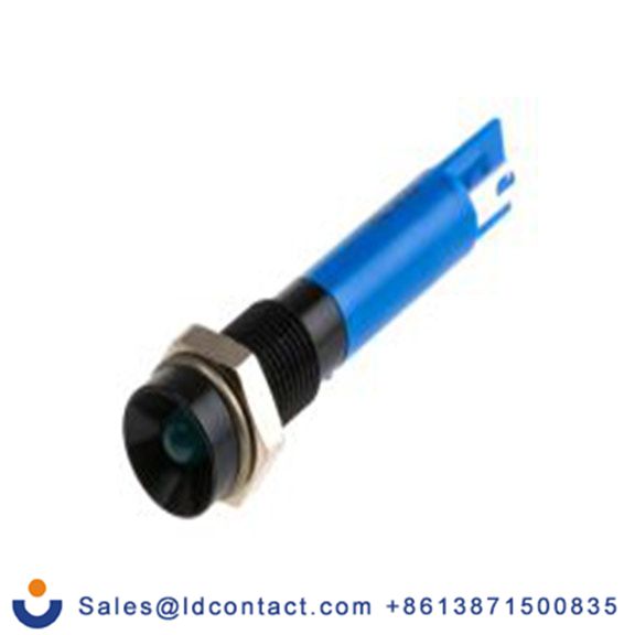 RS PRO 206-328  蓝色 面板安装指示器, 24 V dc 焊接片端接, 凹入式边框, 黑色边框 面板安装