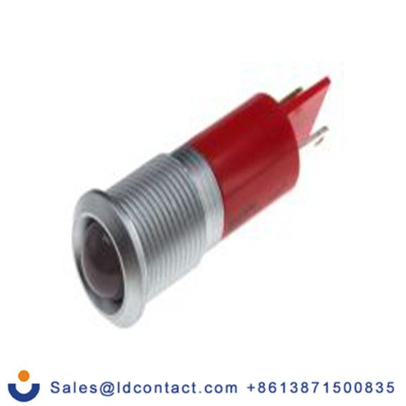 RS PRO 206-334  红色 面板安装指示器, 12 V ac/dc 焊接片端接, 凸型边框, 银色边框, IP40