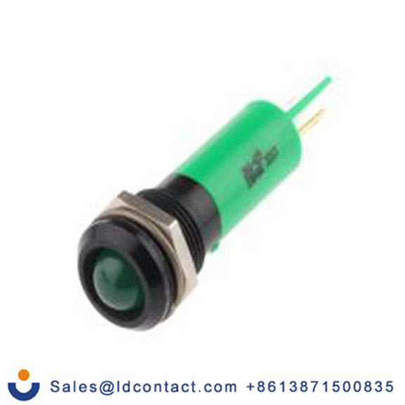 RS PRO 206-429  绿色 面板安装指示器, 230 V ac, 凸型边框, 黑色边框, IP40