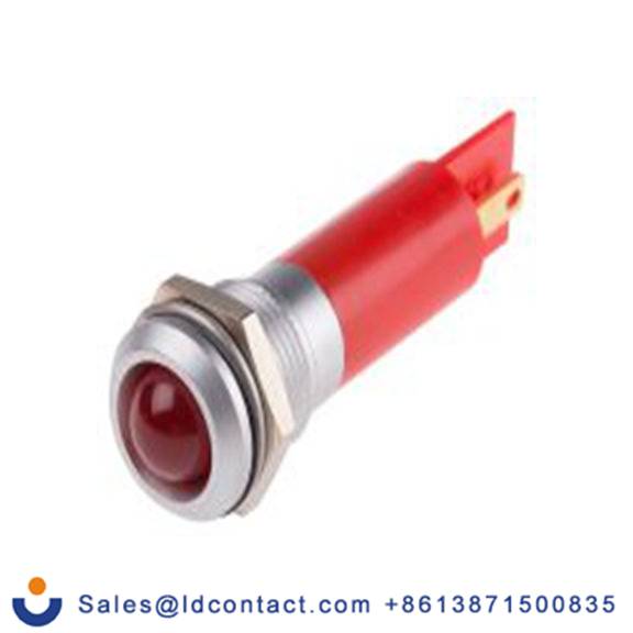 RS PRO 206-435  红色 面板安装指示器, 230 V ac, 凸型边框, 银色边框, IP40