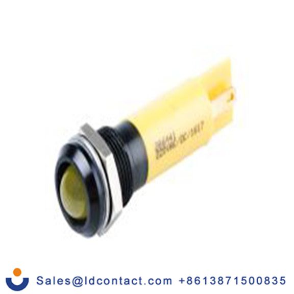 RS PRO 206-441  黄色 面板安装指示器, 230 V ac, 凸型边框, 黑色边框, IP40