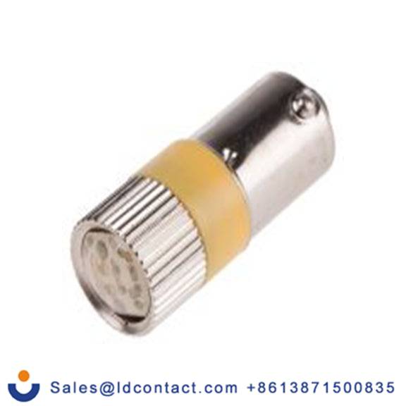 RS PRO 206-520  指示灯, 多芯片, 黄色, BA9灯座, Φ10 mm, 28 mm长, 585 nm长, 12 V ac/dc