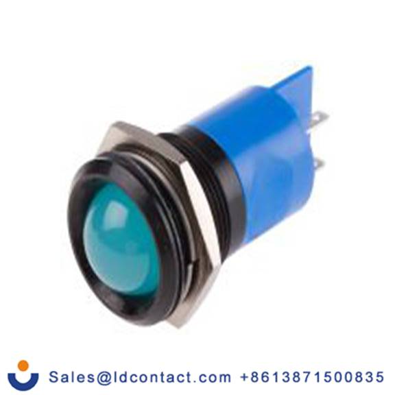 RS PRO 206-671  蓝色 面板安装指示器, 24 V dc 焊接片端接, 凸型边框