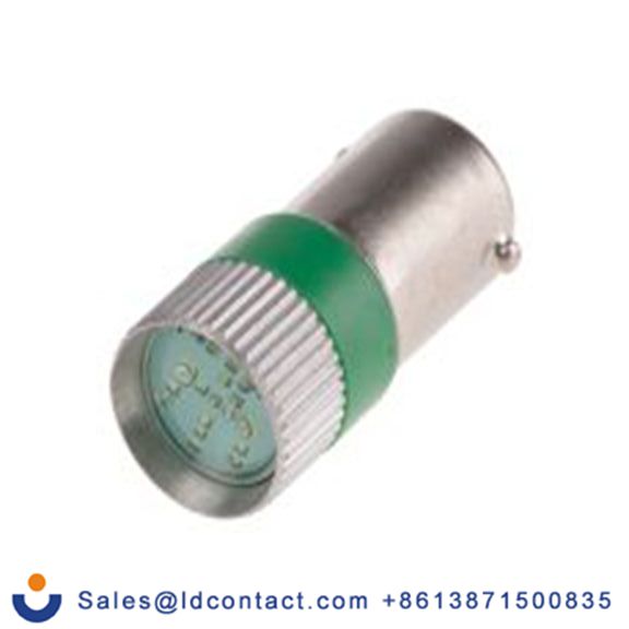 RS PRO 206-716  指示灯, 多芯片, 绿色, BA9灯座, Φ10 mm, 28 mm长, 565 nm长, 12 V ac/dc