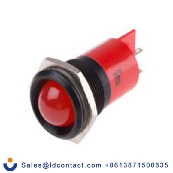 RS PRO 206-766  红色 面板安装指示器, 12 V dc 焊接片端接, 凸型边框