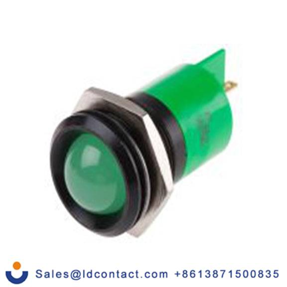 RS PRO 206-772  绿色 面板安装指示器, 12 V dc 焊接片端接, 凸型边框